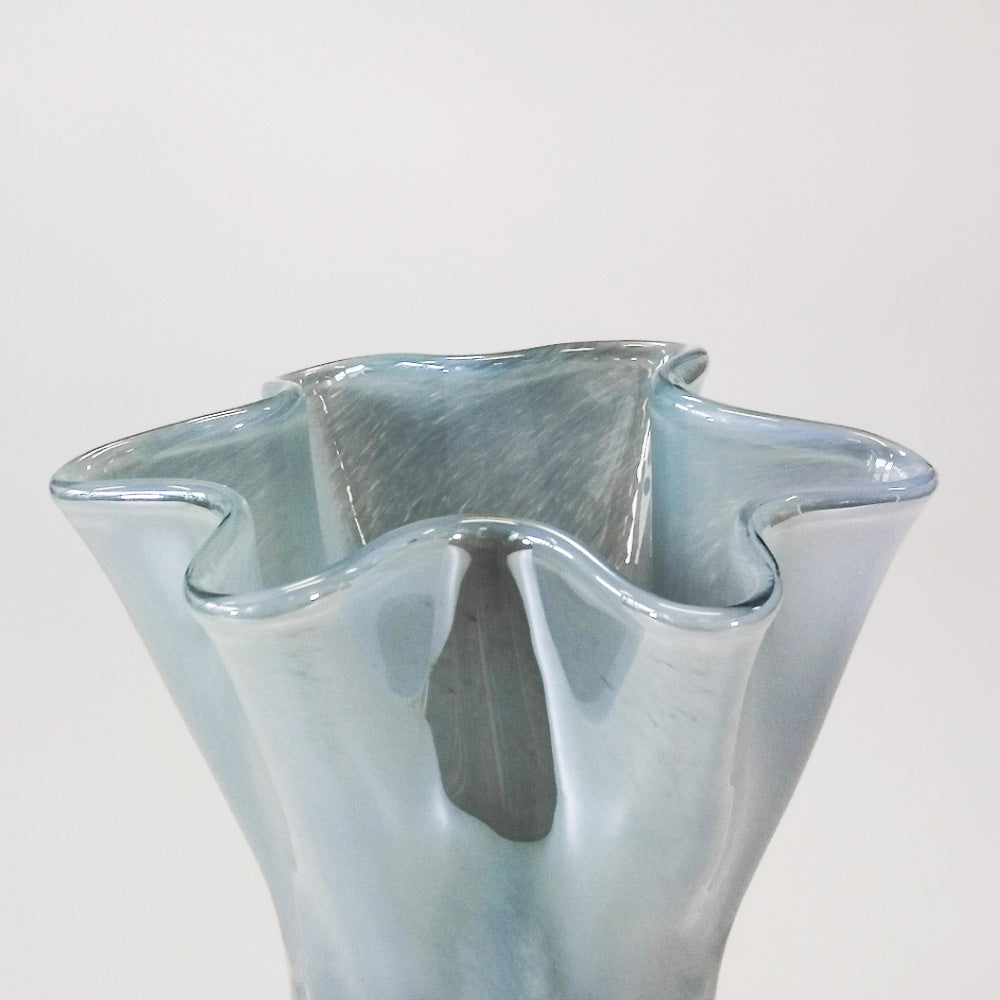 Glass Vase - Gold & White Base - 22cm