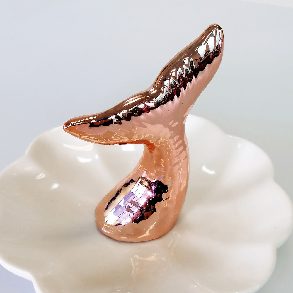 Rose-Gold Whale Tail Ring & Bracelet Holder