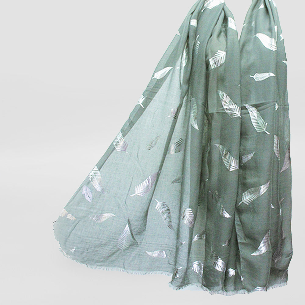 Scarves - 'Silver Fern Foil'