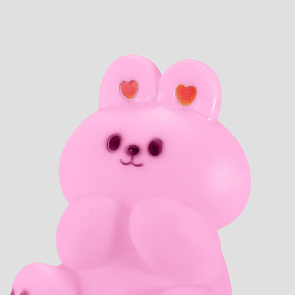Light Up Figurine - 'Love Heart Ears' Pink Bear