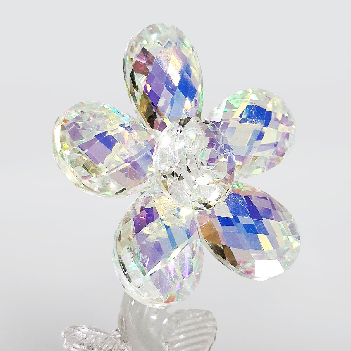 Crystal Glass Iridescent Single Flower