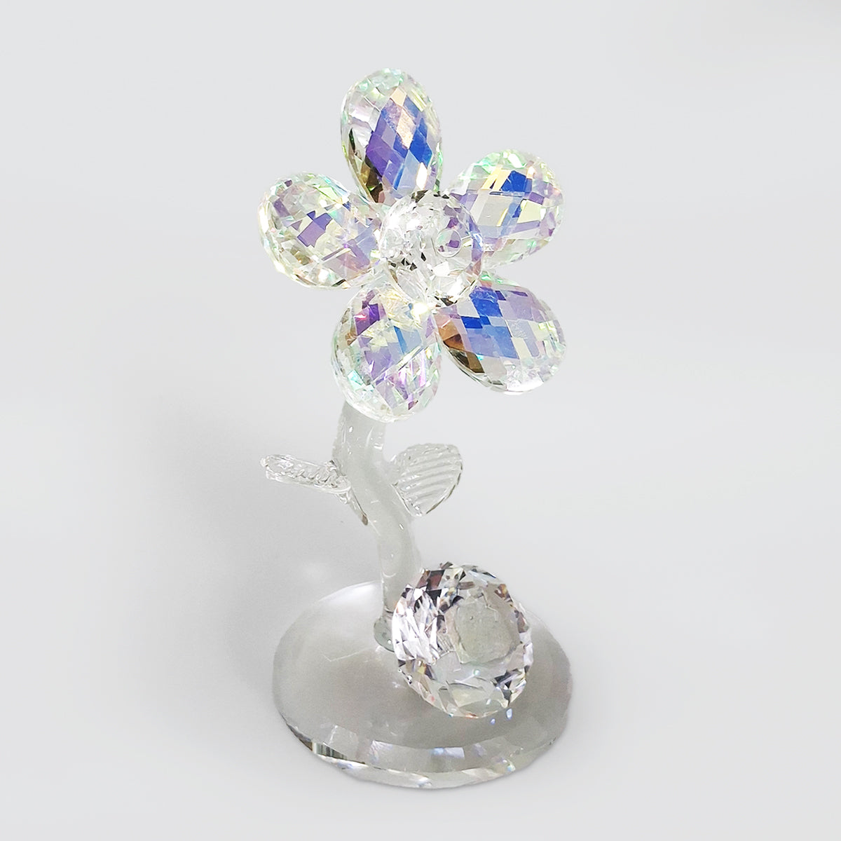 Crystal Glass Iridescent Single Flower