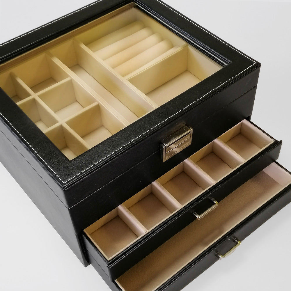 Clear Top Jewellery Boxes With Drawers