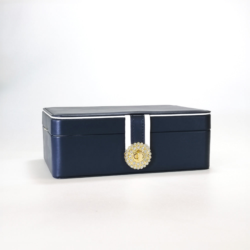 Jewellery Box With Latch - Navy