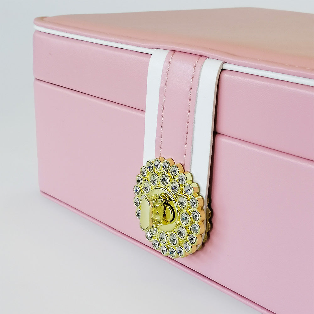 Jewellery Box With Pearl Latch - Pink