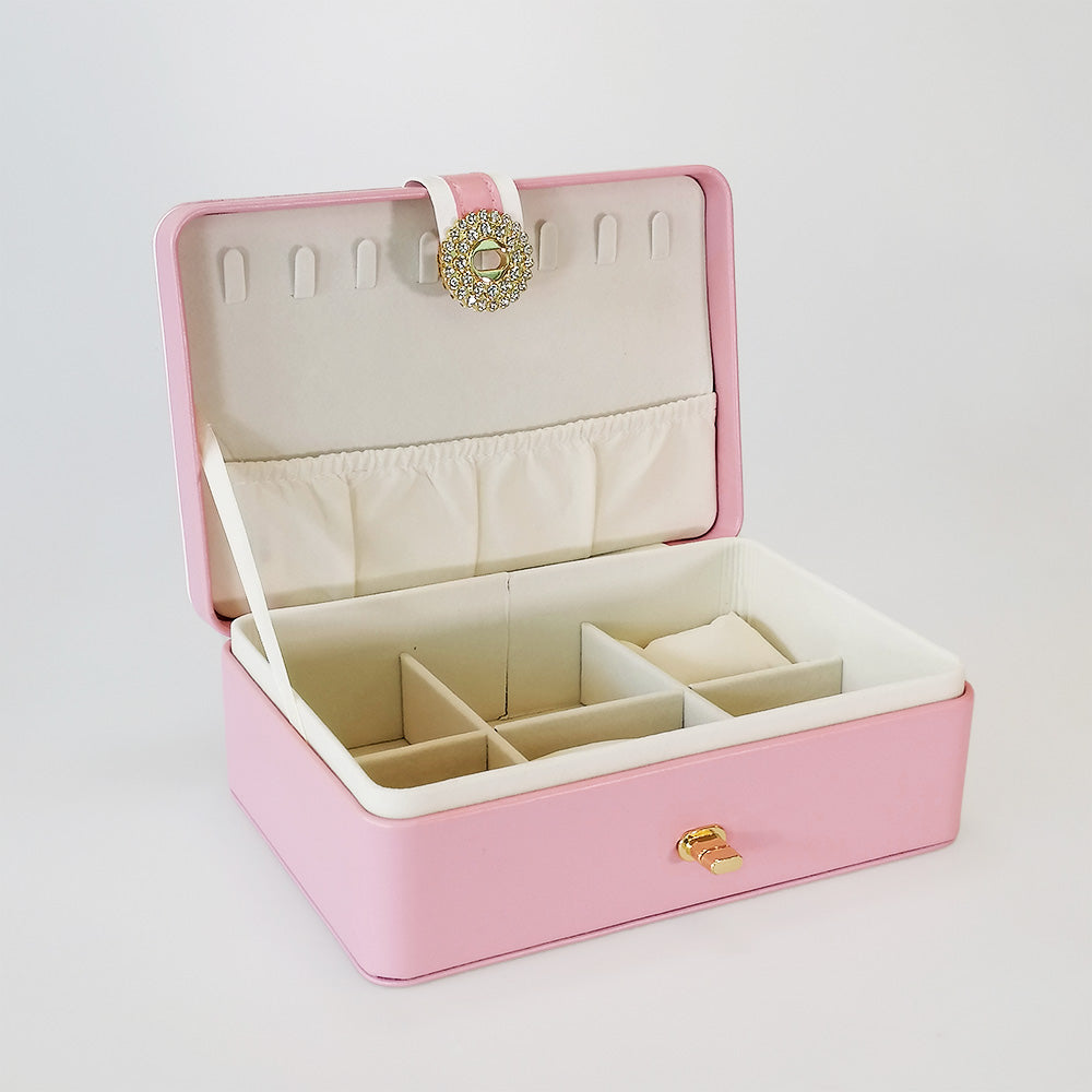 Jewellery Box With Pearl Latch - Pink