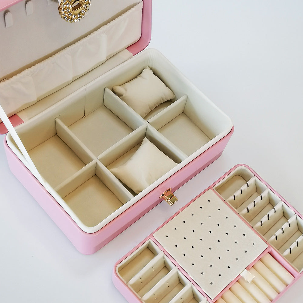 Jewellery Box With Pearl Latch - Pink