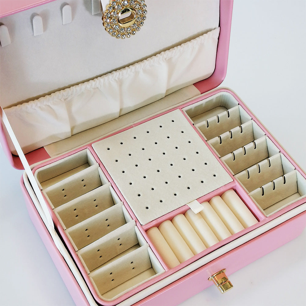 Jewellery Box With Pearl Latch - Pink