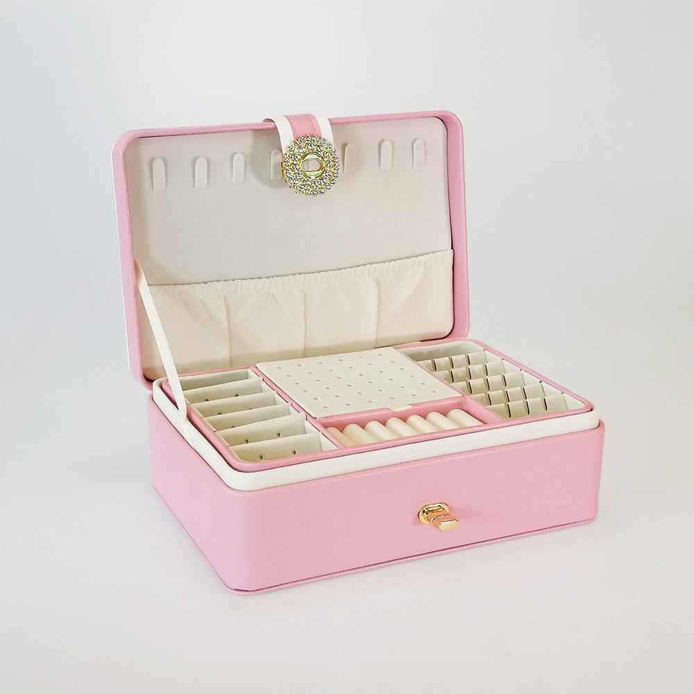 Jewellery Box With Pearl Latch - Pink