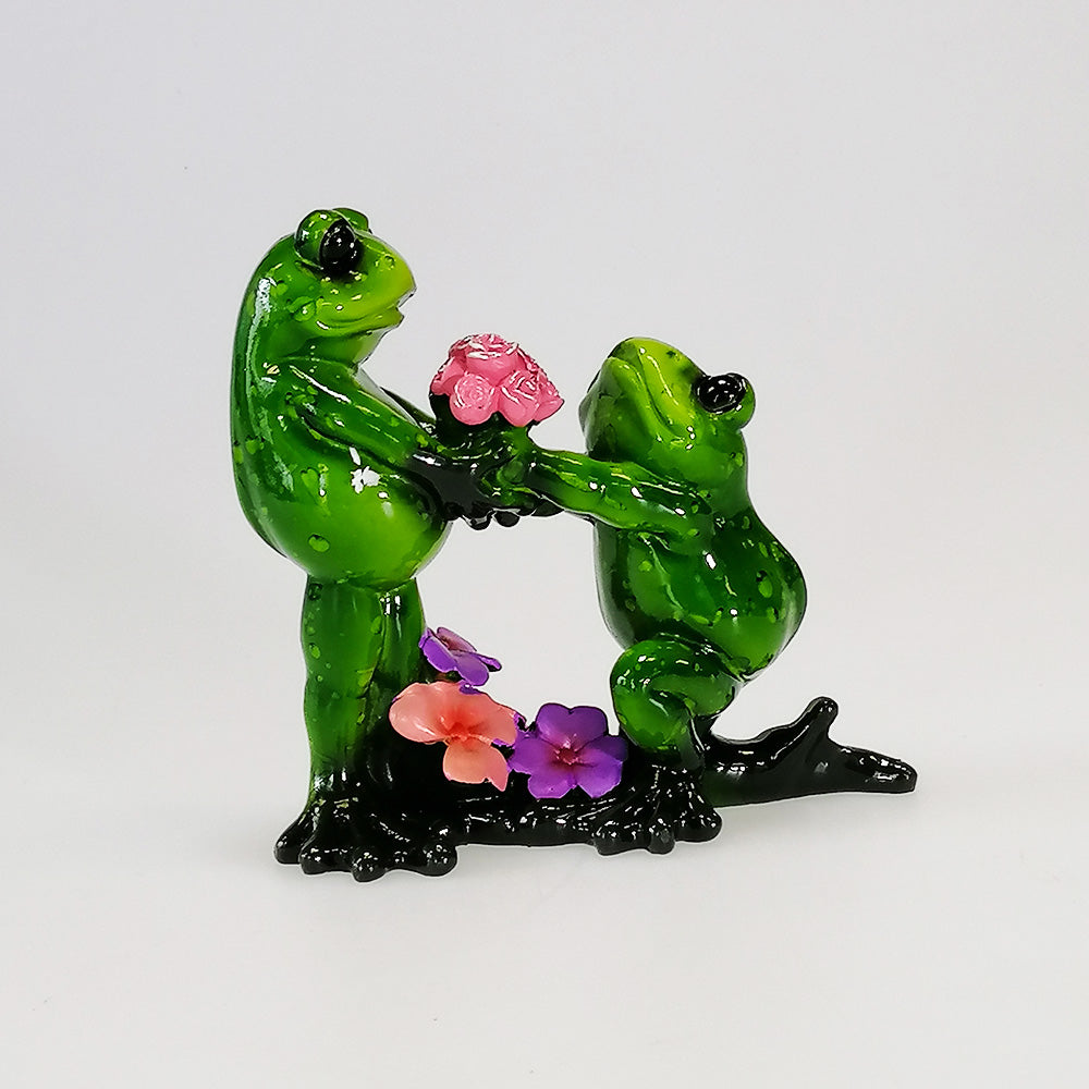 Proposal Frogs With Flowers - Figurine