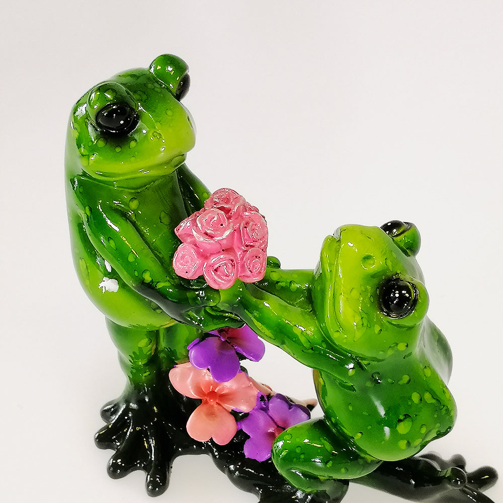 Proposal Frogs With Flowers - Figurine