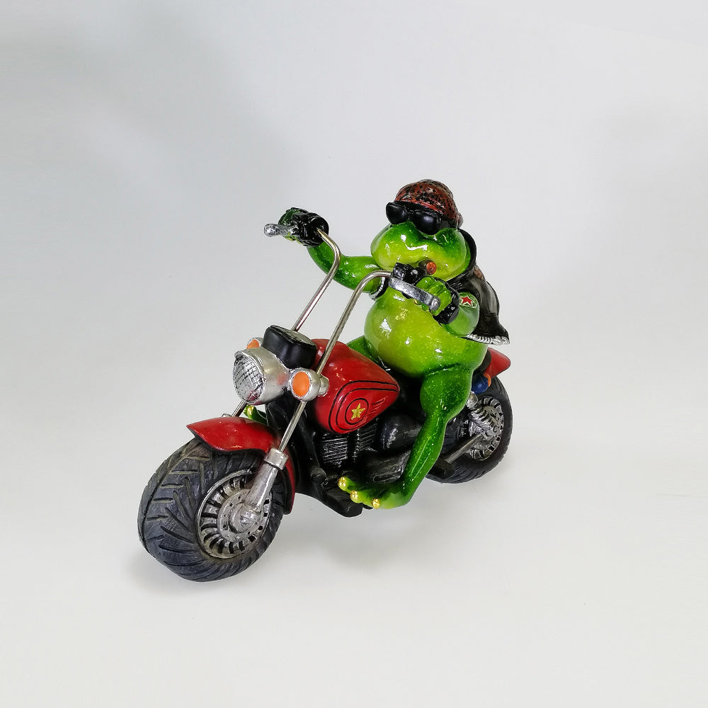 Motorbike Frog With Cigar - Small Figurine