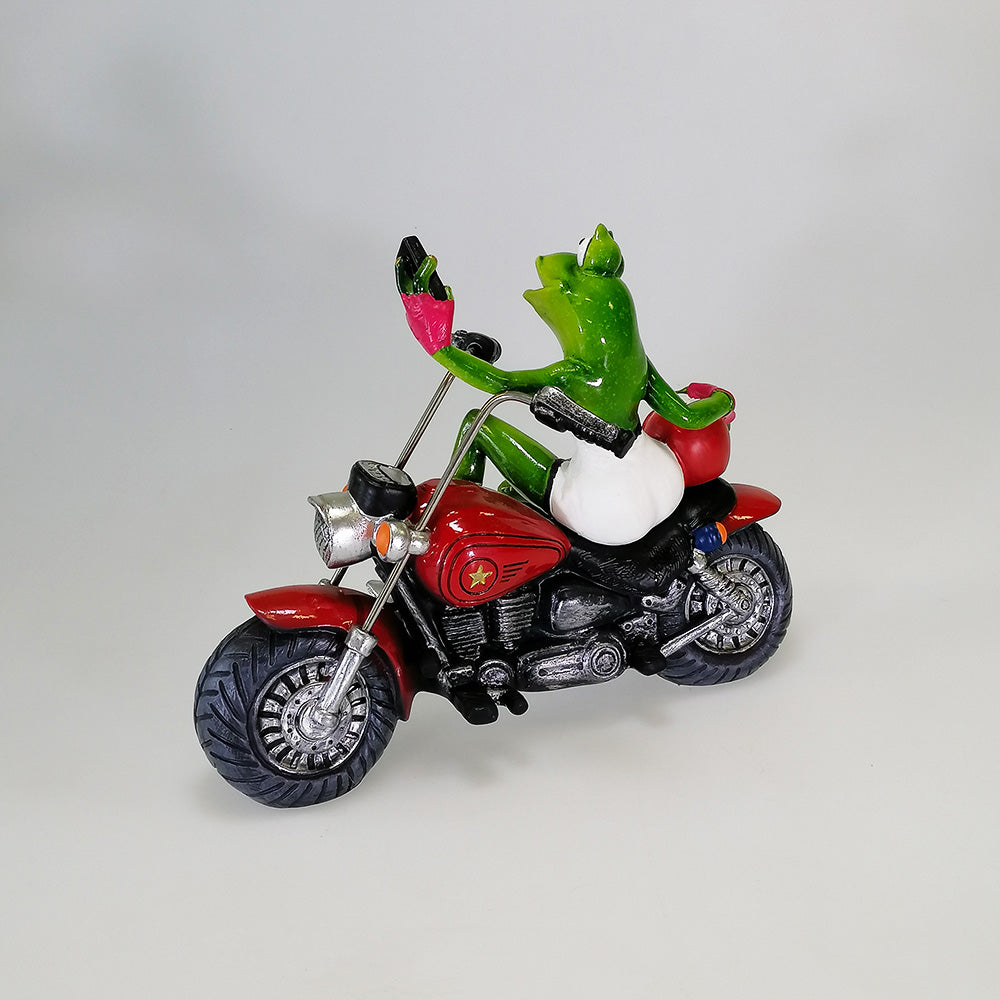 Motorbike Selfie Frog - Figurine