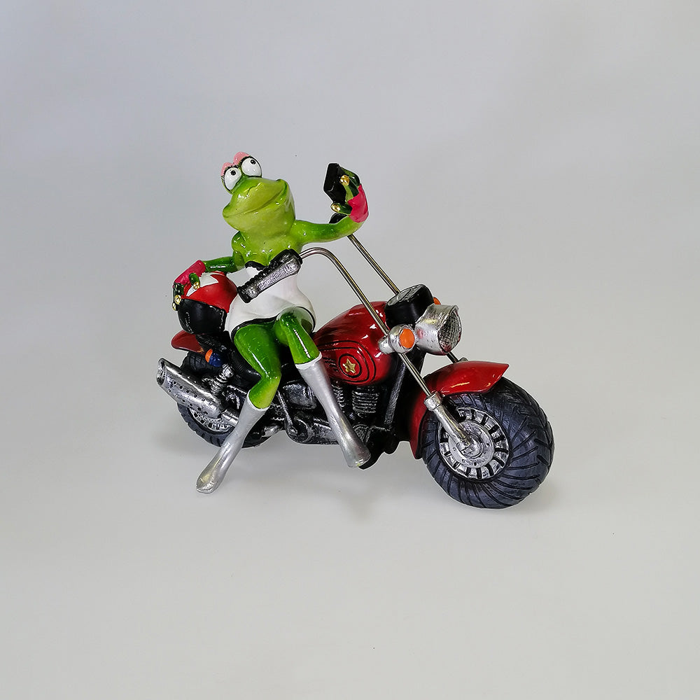 Motorbike Selfie Frog - Figurine