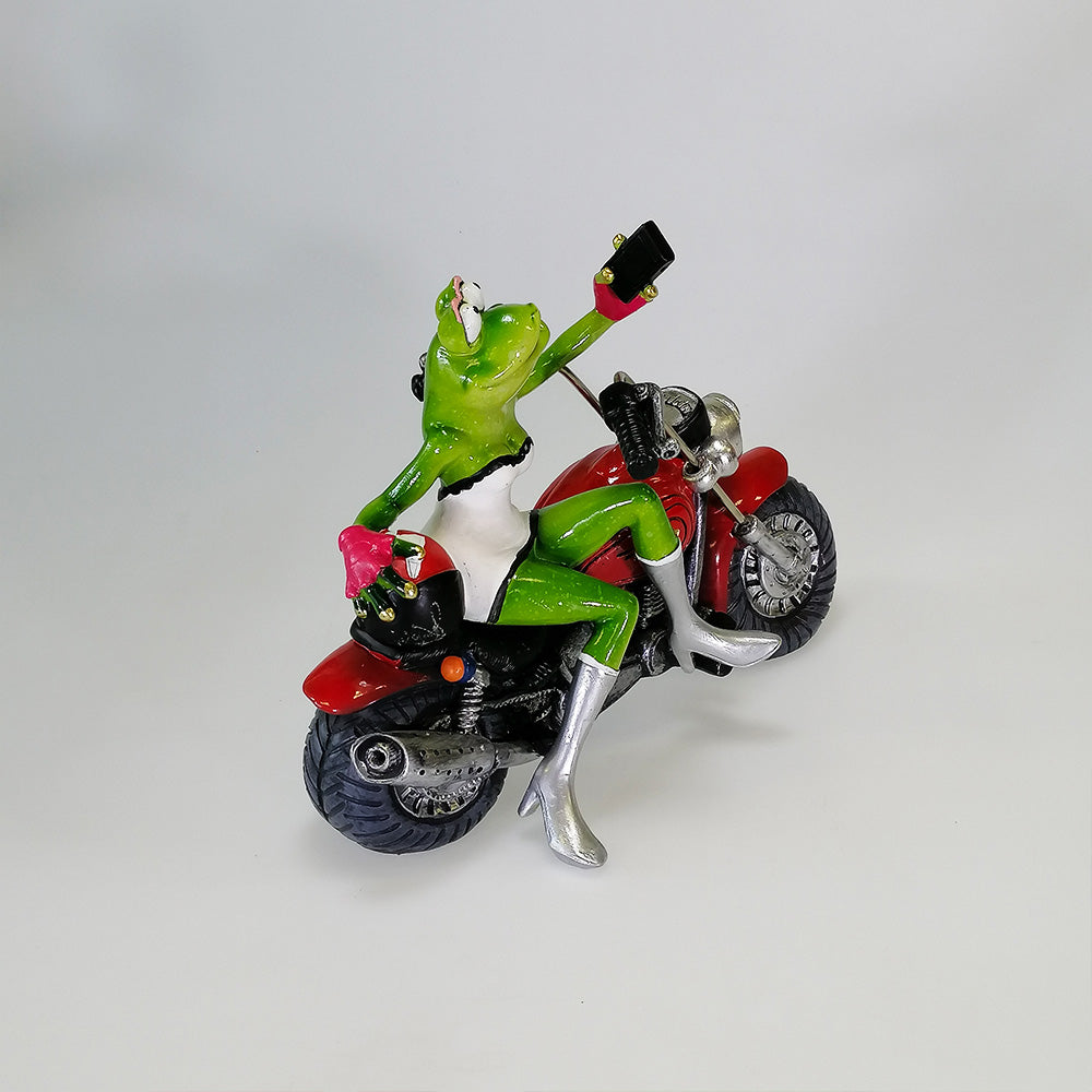 Motorbike Selfie Frog - Figurine