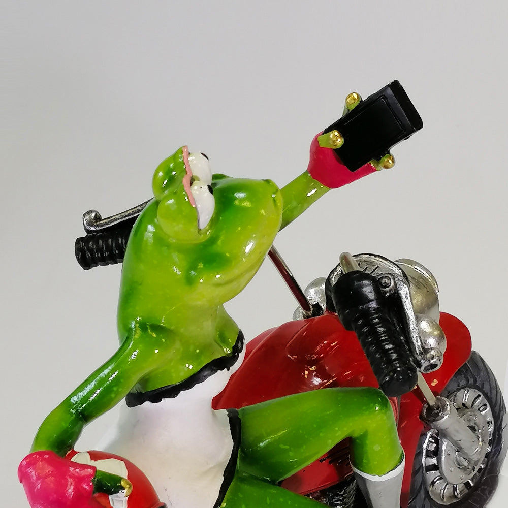 Motorbike Selfie Frog - Figurine