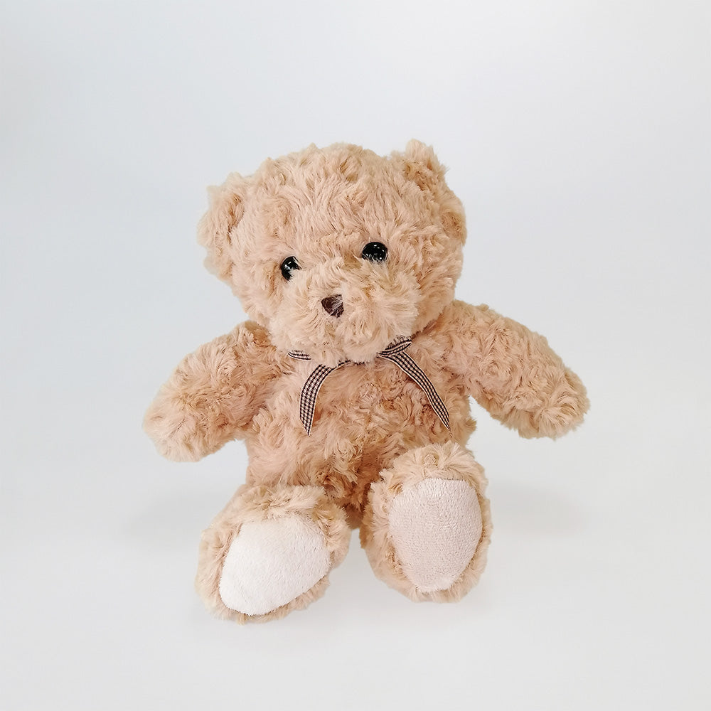 Light Brown Teddy Bear With Bow - 30cm