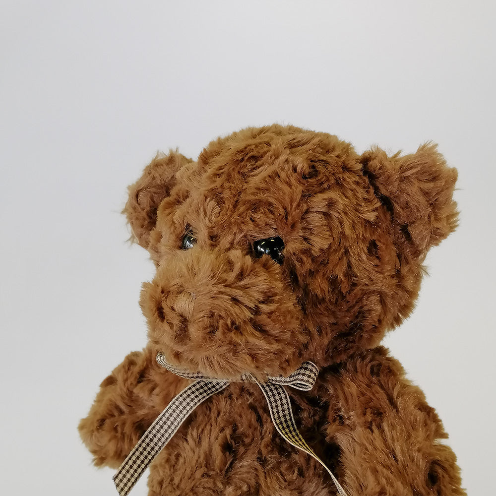 Brown Teddy Bear With Bow - 30cm