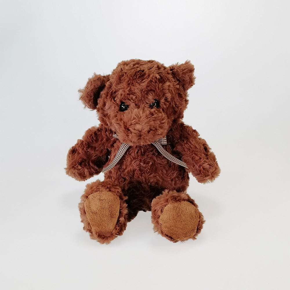 Brown Teddy Bear With Bow - 30cm
