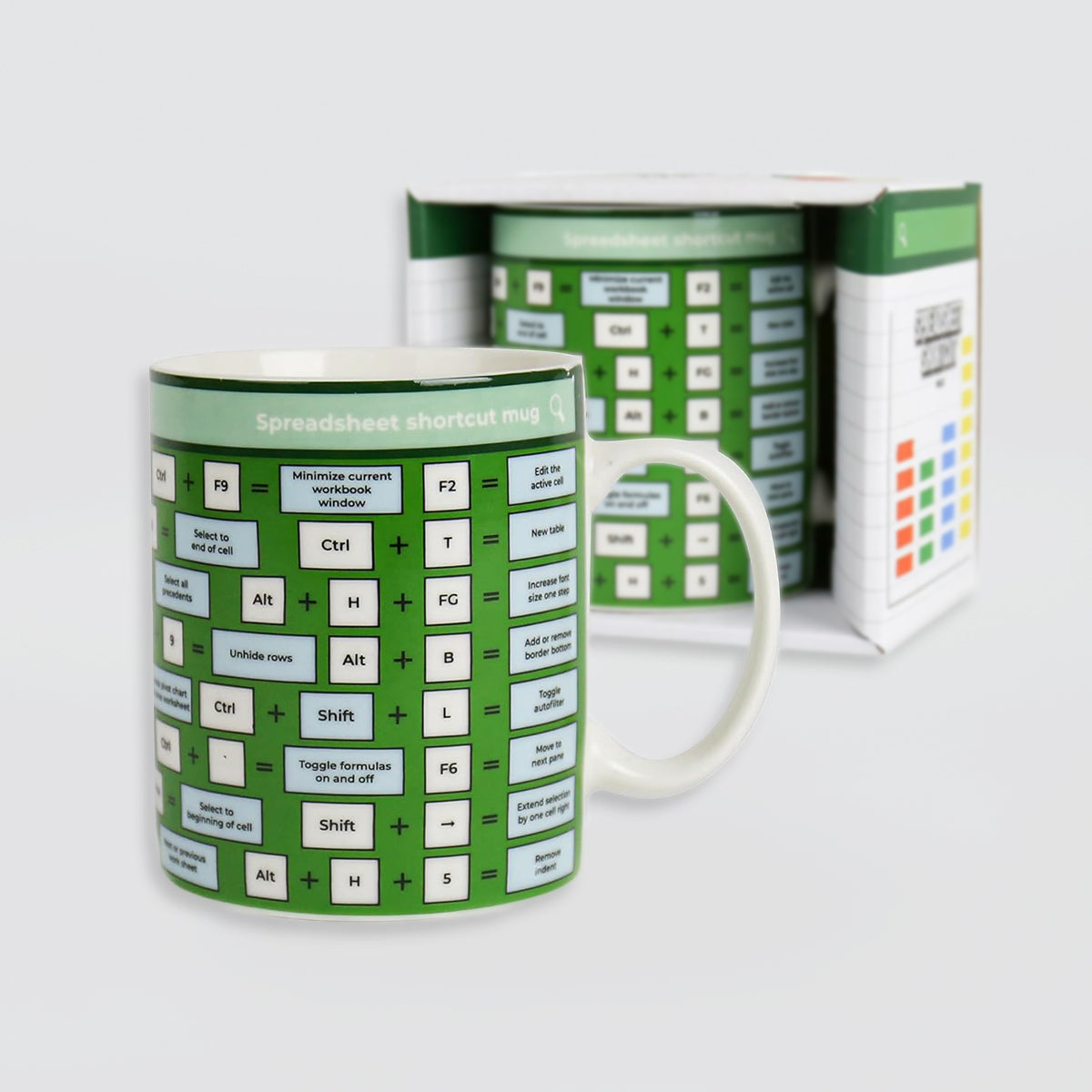 Ceramic 'Spreadsheet Shortcuts' mug