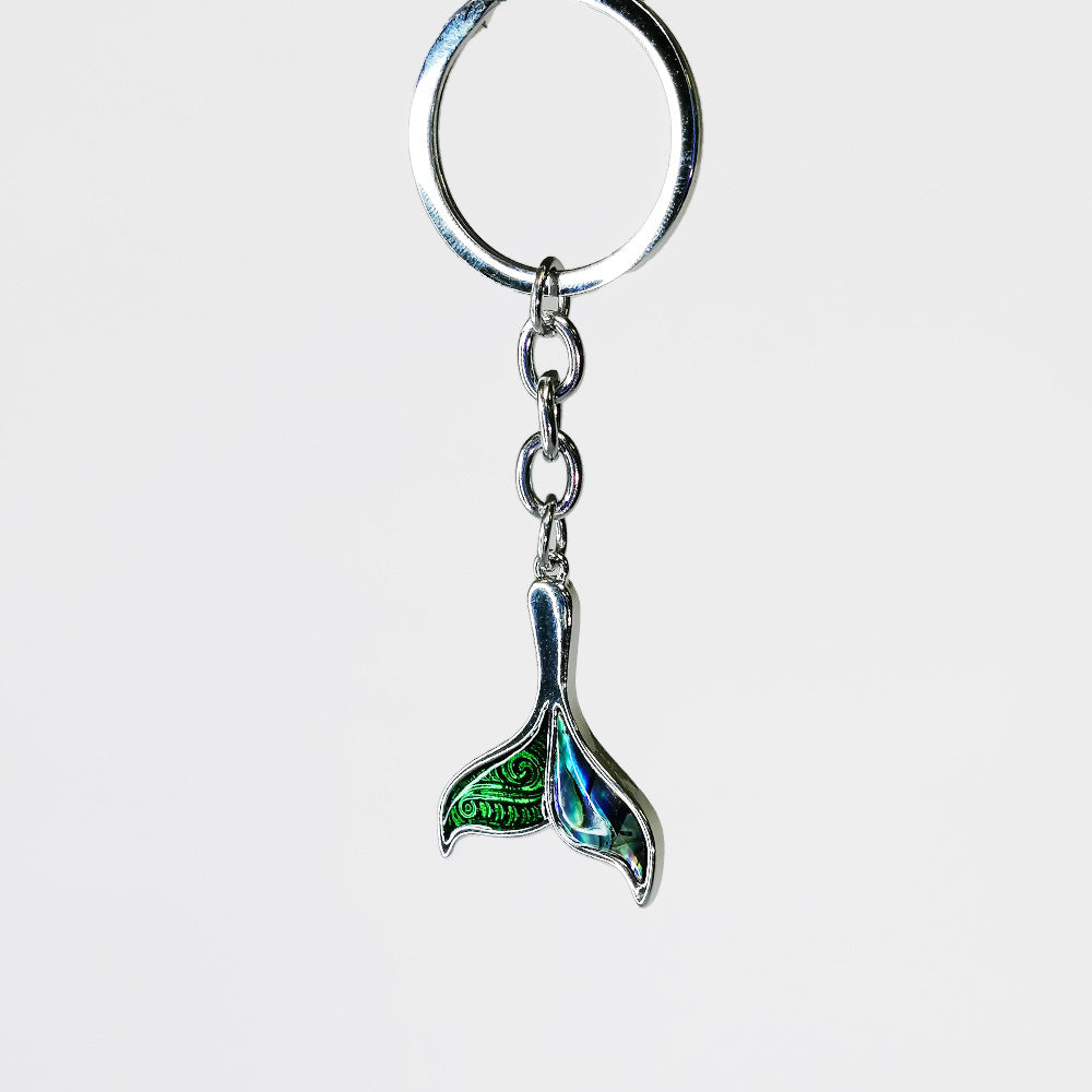 Kiwicraft S/Steel Keyring - Paua Whale Tail