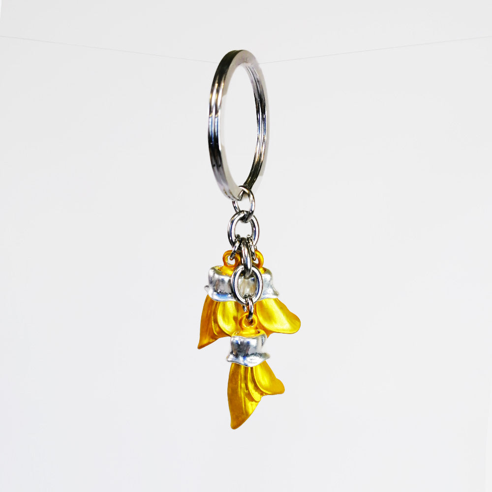 S/Steel Keyring - Three Kowhai