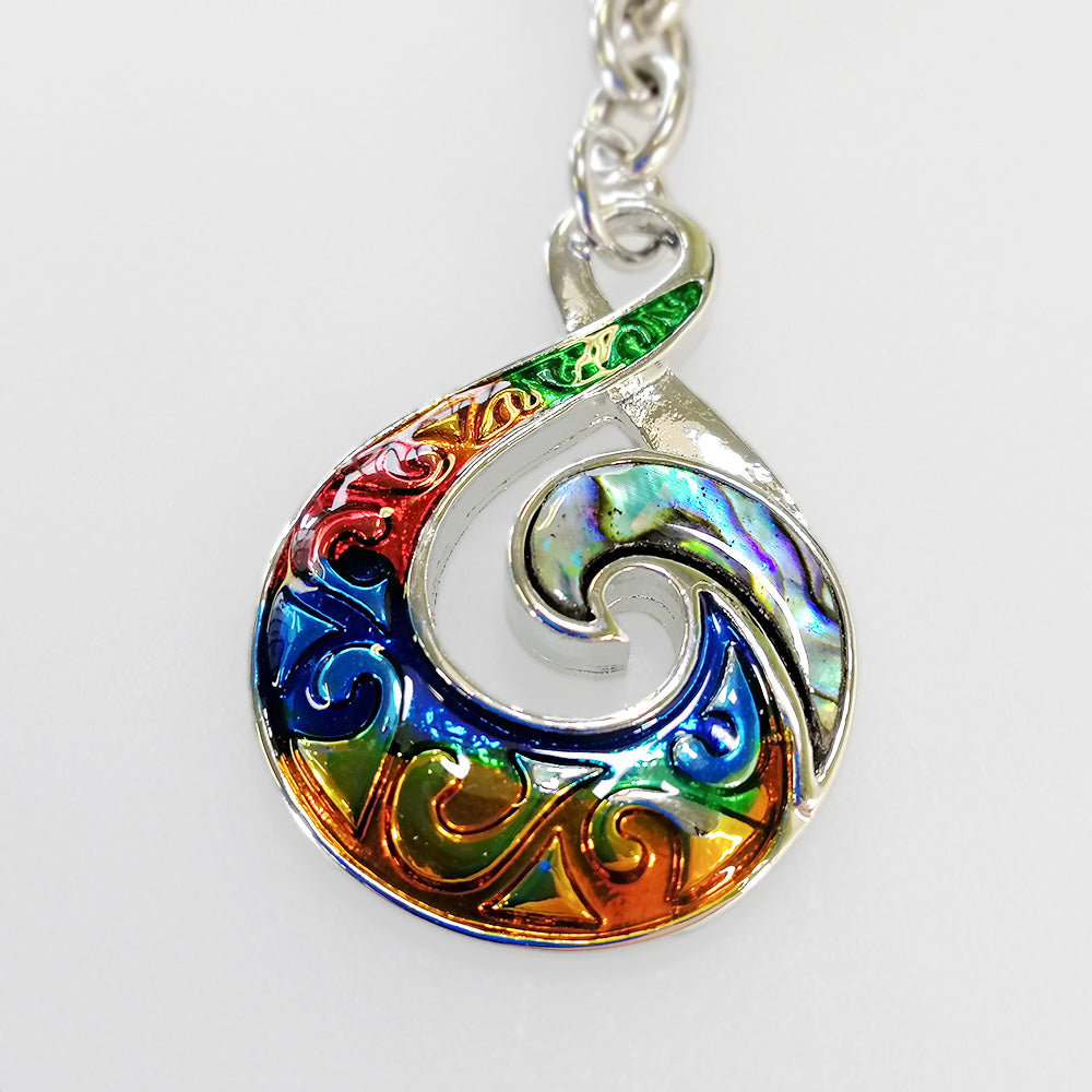 Stainless Paua Twist - Keyring