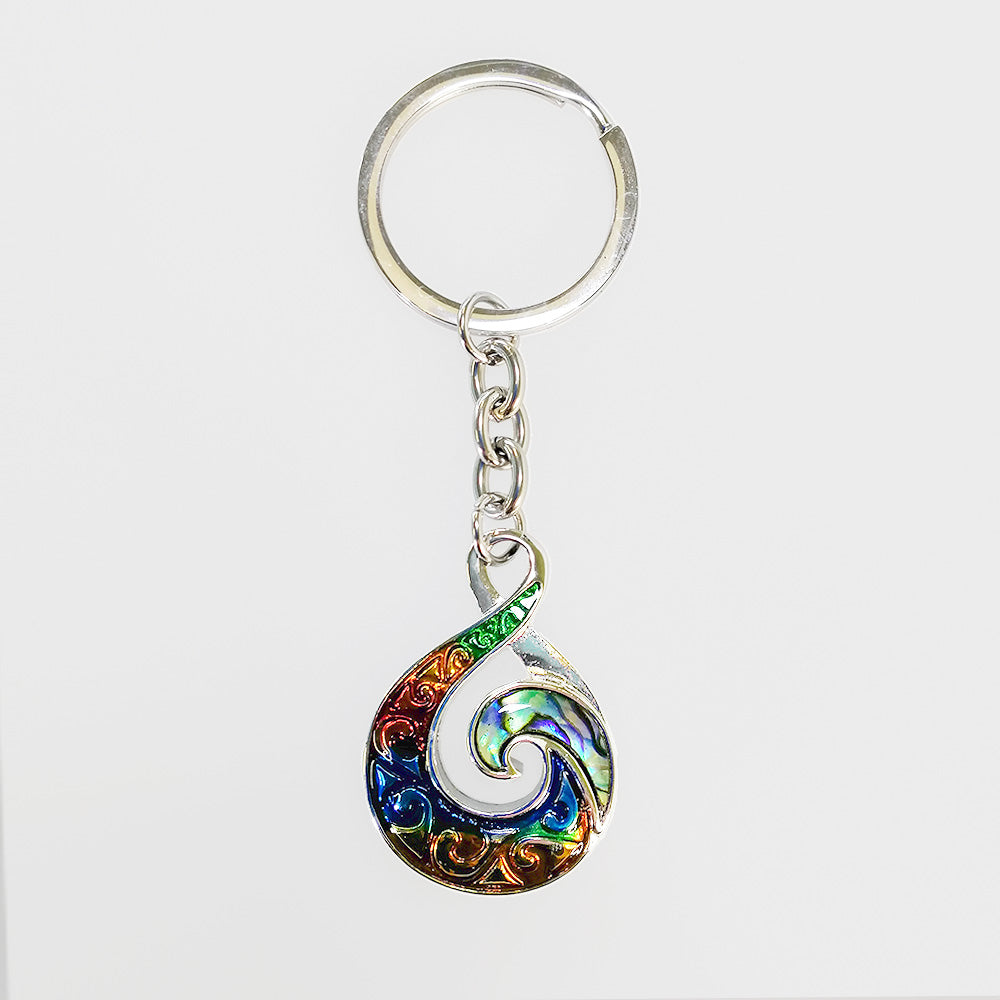 Stainless Paua Twist - Keyring