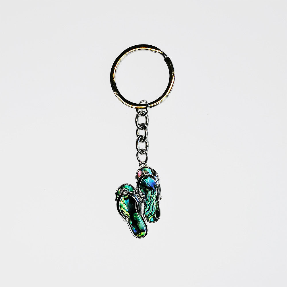 Kiwicraft S/Steel Keyring - Paua Jandals