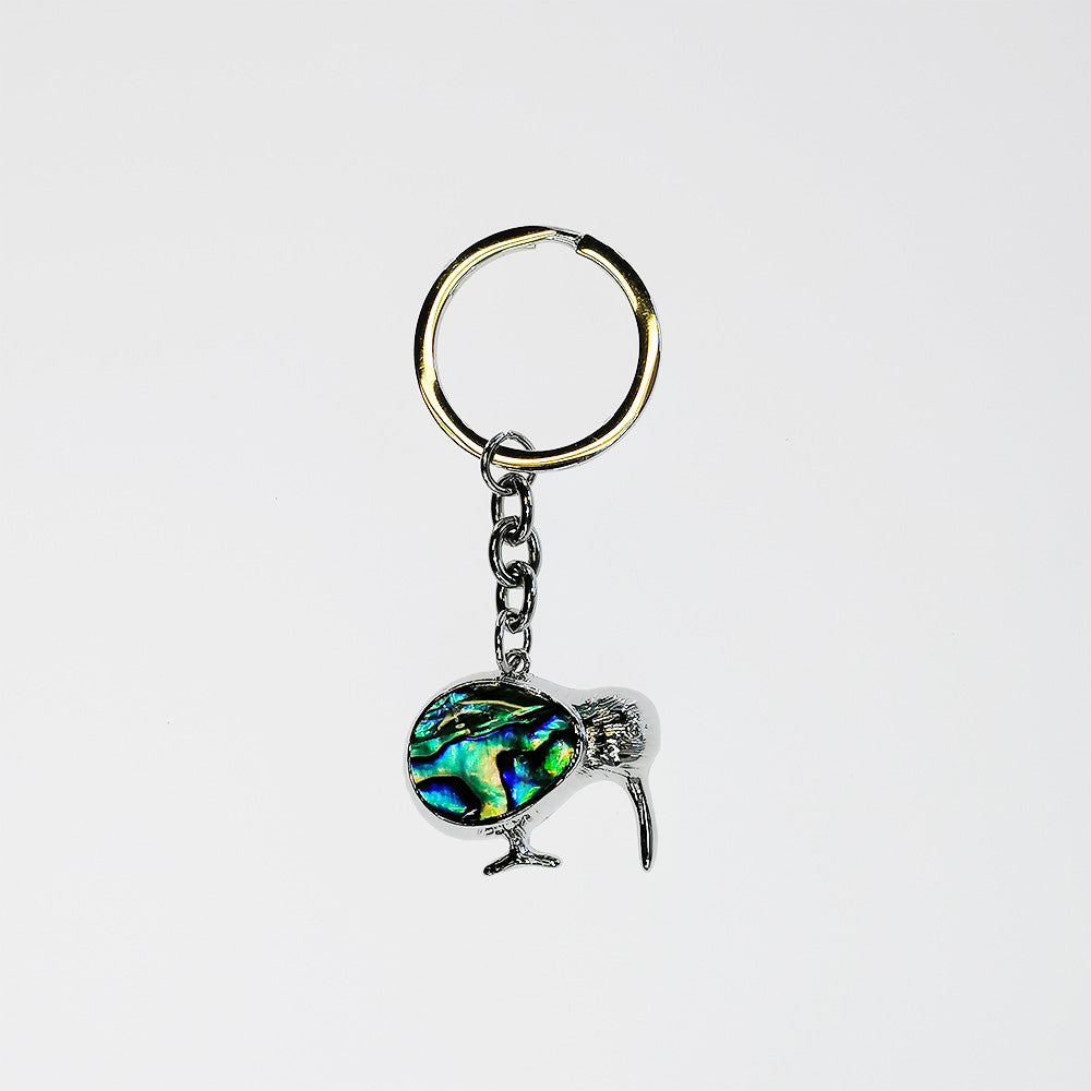 Kiwicraft S/Steel Keyring - Paua Kiwi