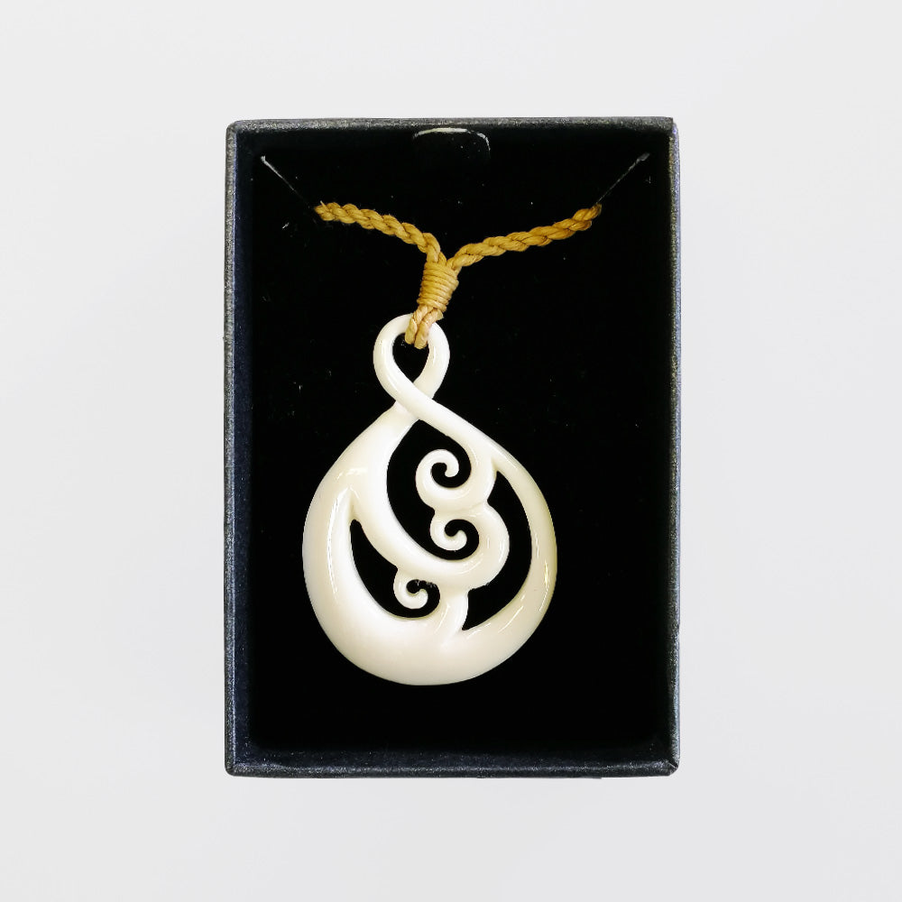 Carved Pendant - Bone Ornate Twist