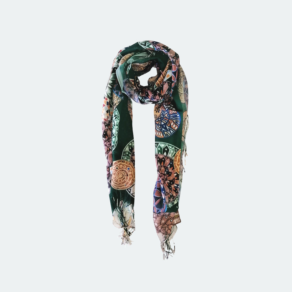 Patterned Scarf - Green