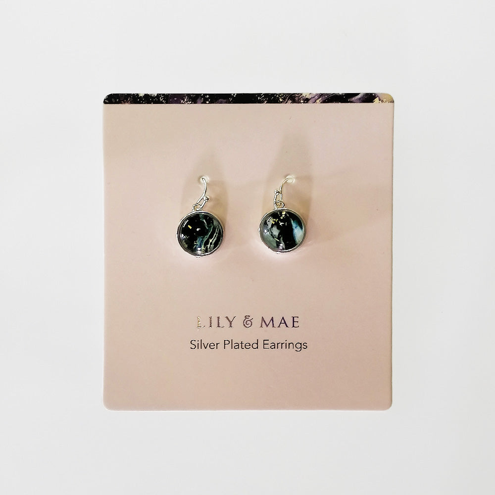 Lilly & Mae - Silver Plated Earrings - Black