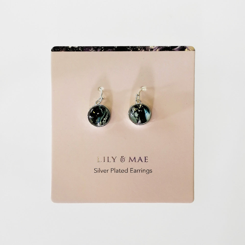 Lily & Mae - Silver Plated Earrings - Black