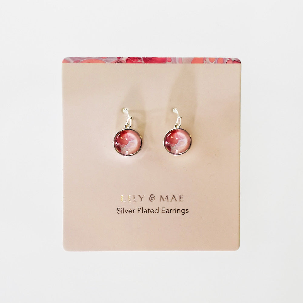 Lilly & Mae - Silver Plated Earrings - Pink