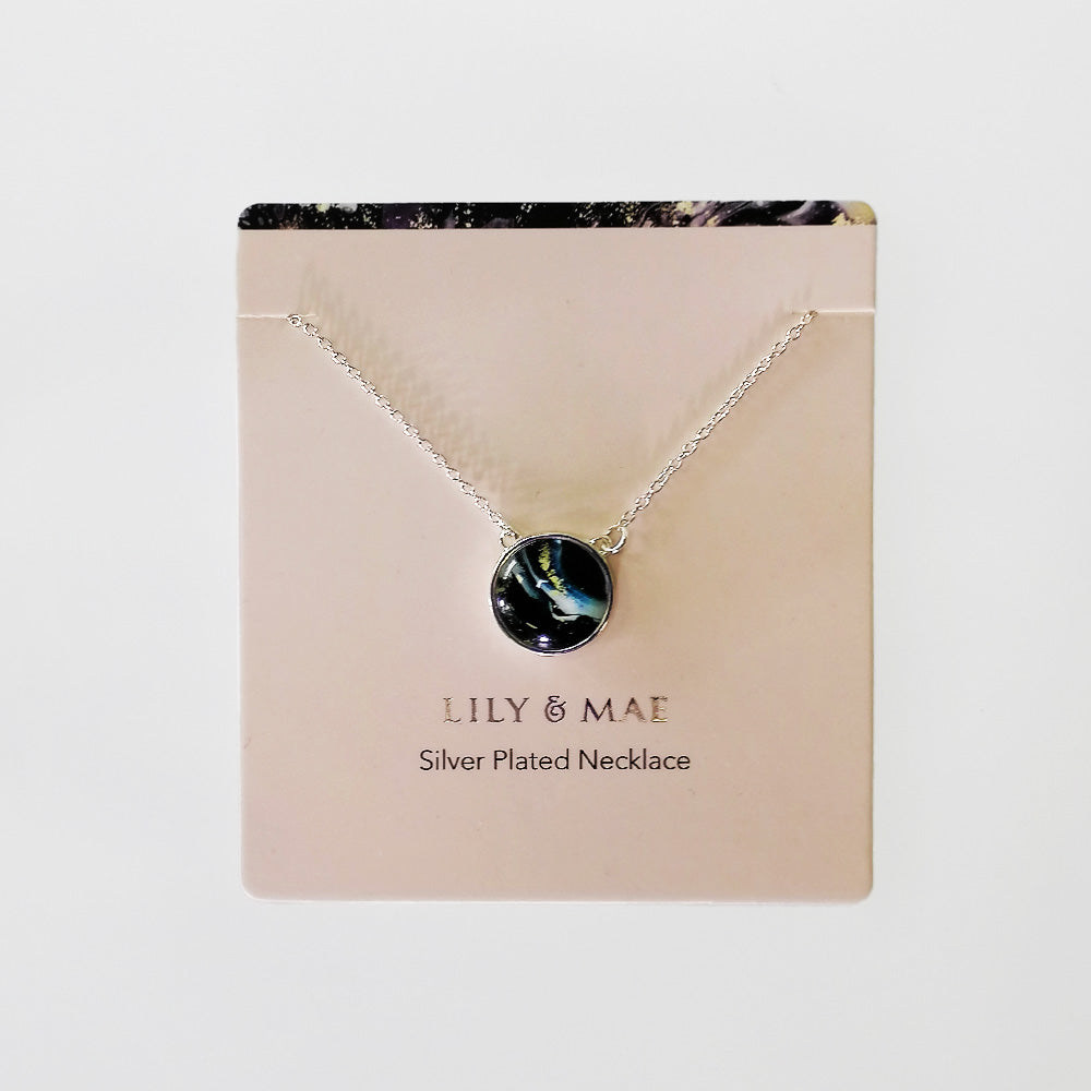 Lily & Mae - Silver Plated Necklace - Black