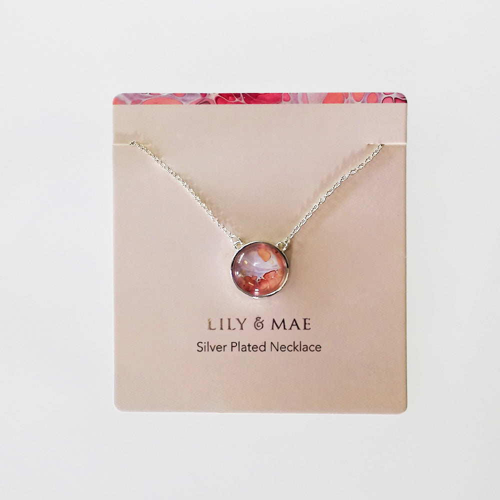 Lilly & Mae - Silver Plated Necklace - Pink