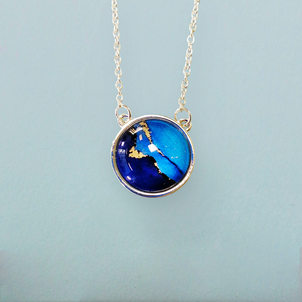 Lily & Mae - Silver Plated Necklace - Blue