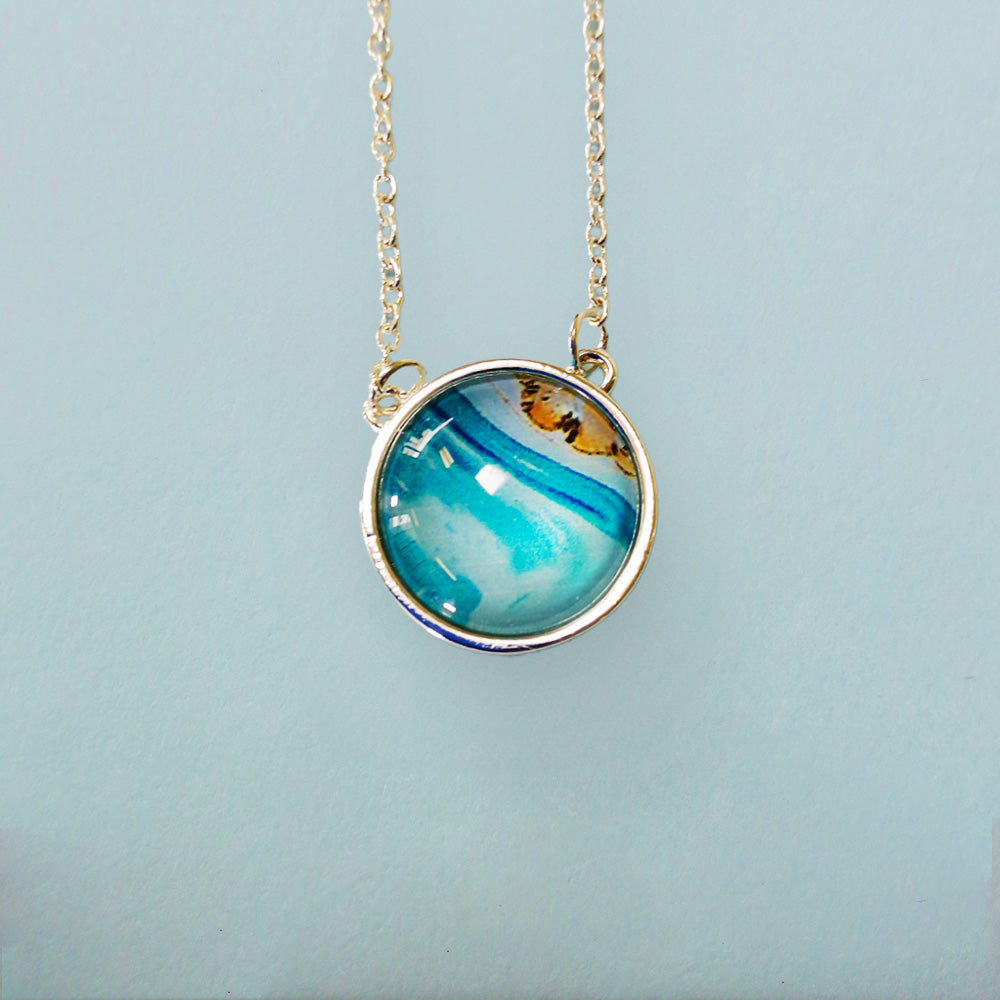 Lily & Mae - Silver Plated Necklace - Light Blue
