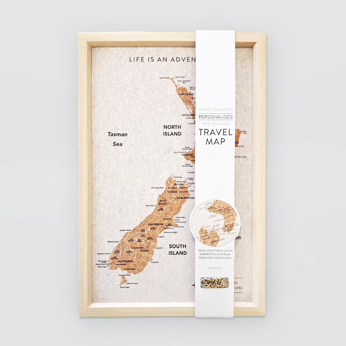 Cork Pin New Zealand Travel Map