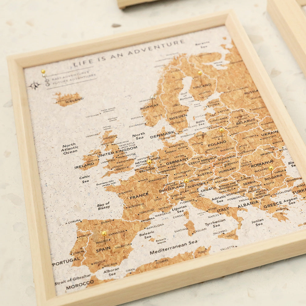 Europe Travel Board Desk Map