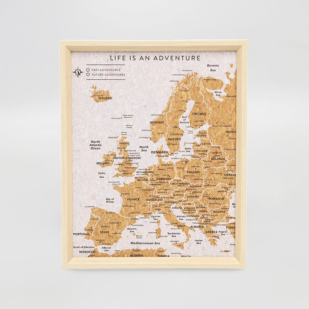 Europe Travel Board Desk Map