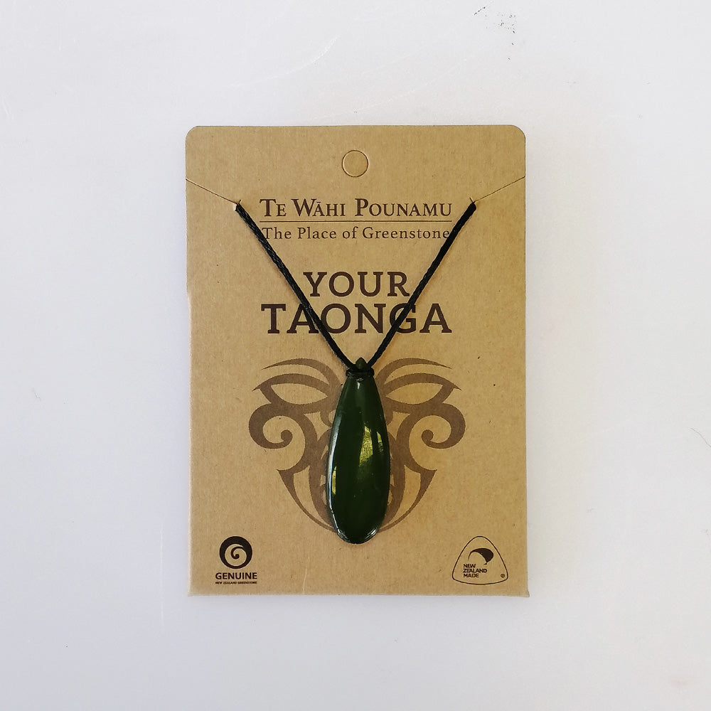 'Your Taonga' Drop Pendant - Greenstone Necklace