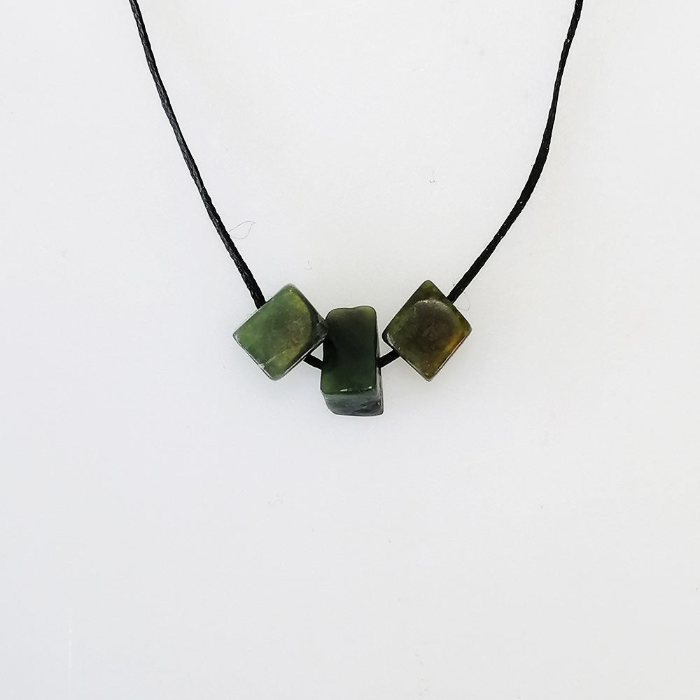 Your Taonga' Three Bead - Greenstone Necklace