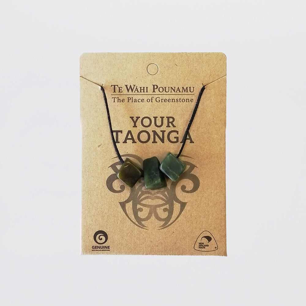 'Your Taonga' Three Bead - Greenstone Necklace