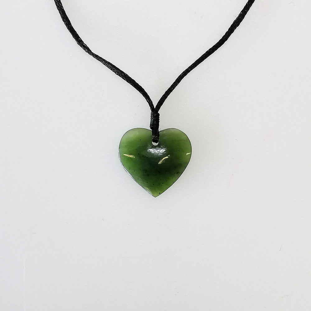 'Your Taonga' Small Heart Pendant - Greenstone Necklace