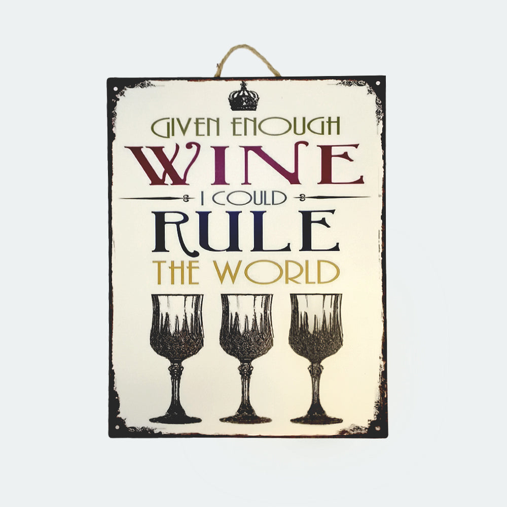 Mens Republic - Retro Style Bar Sign - 'Wine Ruler'