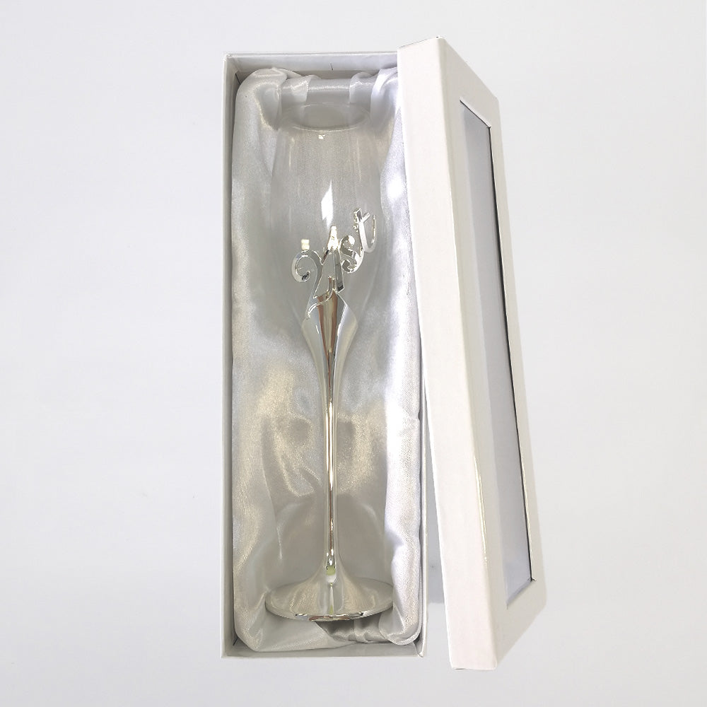 21st Champagne Flute Embossed