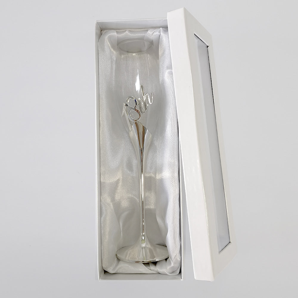 18th Champagne Flute Embossed