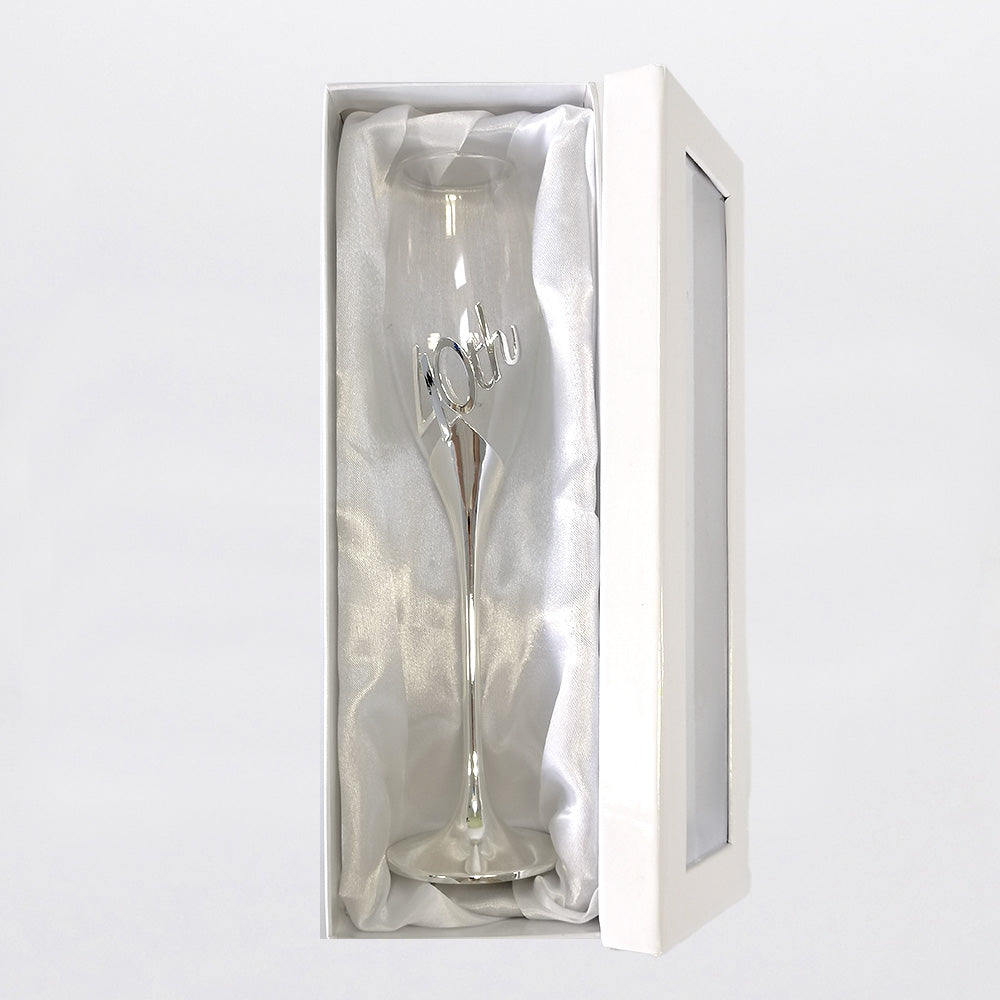 40th Champagne Flute Embossed